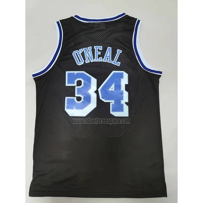 Camiseta Los Angeles Lakers Shaquille O'Neal NO 34 Mitchell & Ness 1996-97 Azul Negro